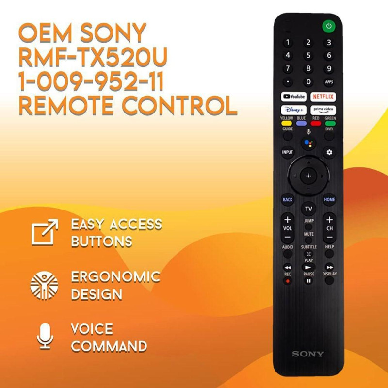 RMF - TX520U TV Remote Control Replacement for Sony TV