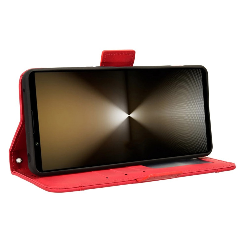 Wallet Stand Flip Phone Case for Sony Xperia 1 VI - Red