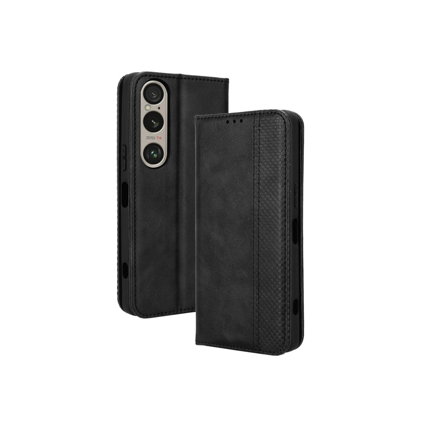 Lompakkoteline Käännettävä Puhelinkotelo Xperia 1 VI - Musta