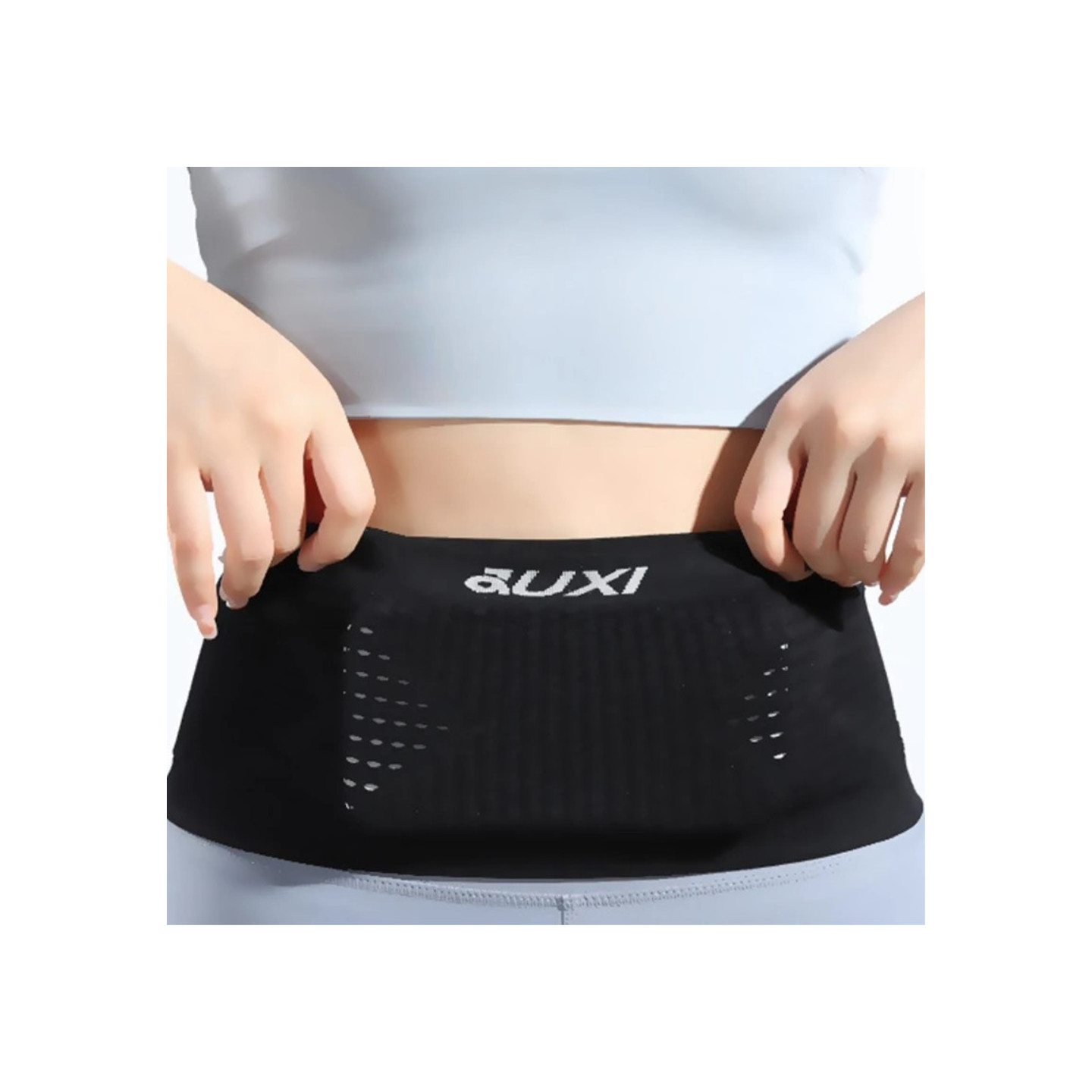 Elastic Running Belt Waist Bag Fanny Pack - Black / S