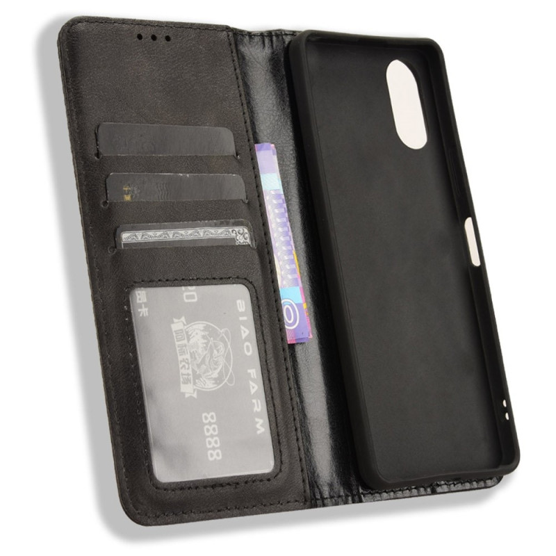 Wallet Stand Flip Phone Case for Sony Xperia 10 VI - Black
