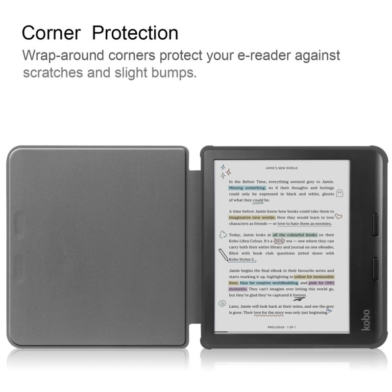 For Kobo Libra Colour Etui PU Læder + TPU E - Reader Cover