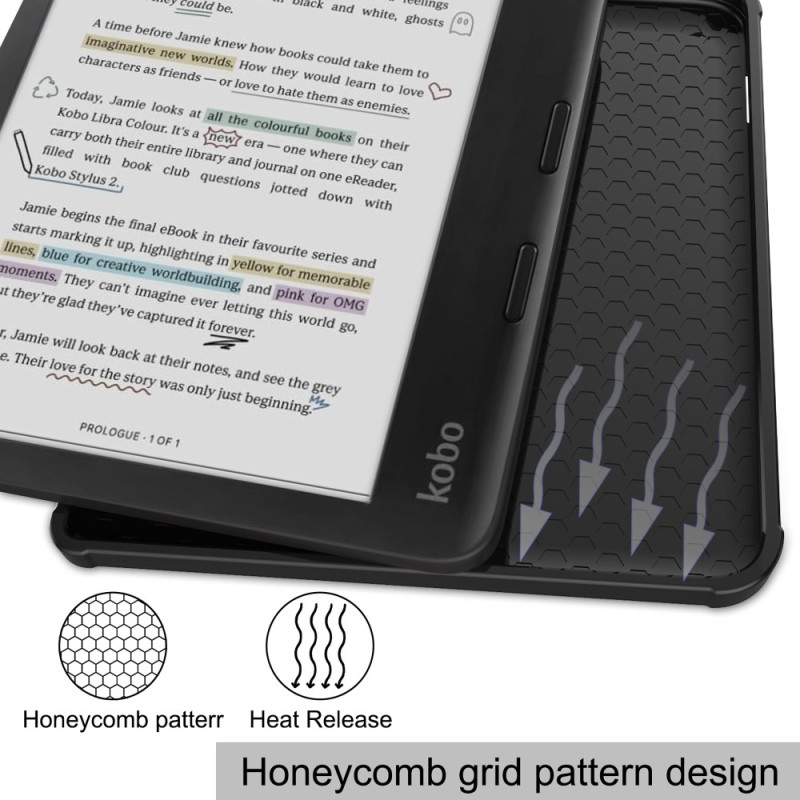 For Kobo Libra Colour Etui PU Læder + TPU E - Reader Cover