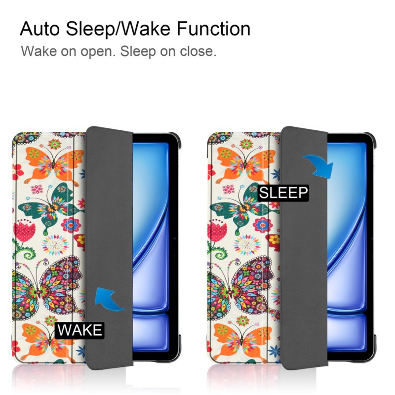 For iPad Air 11 (2024) Case Tri - fold Stand Tablet Cover - Butterflies