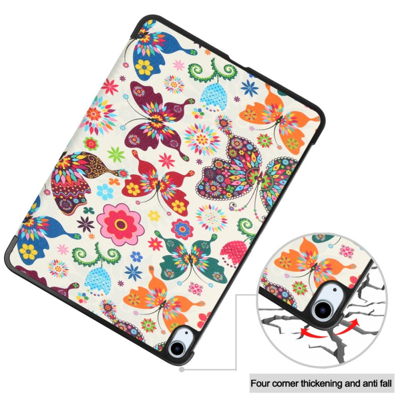 For iPad Air 11 (2024) Case Tri - fold Stand Tablet Cover - Butterflies