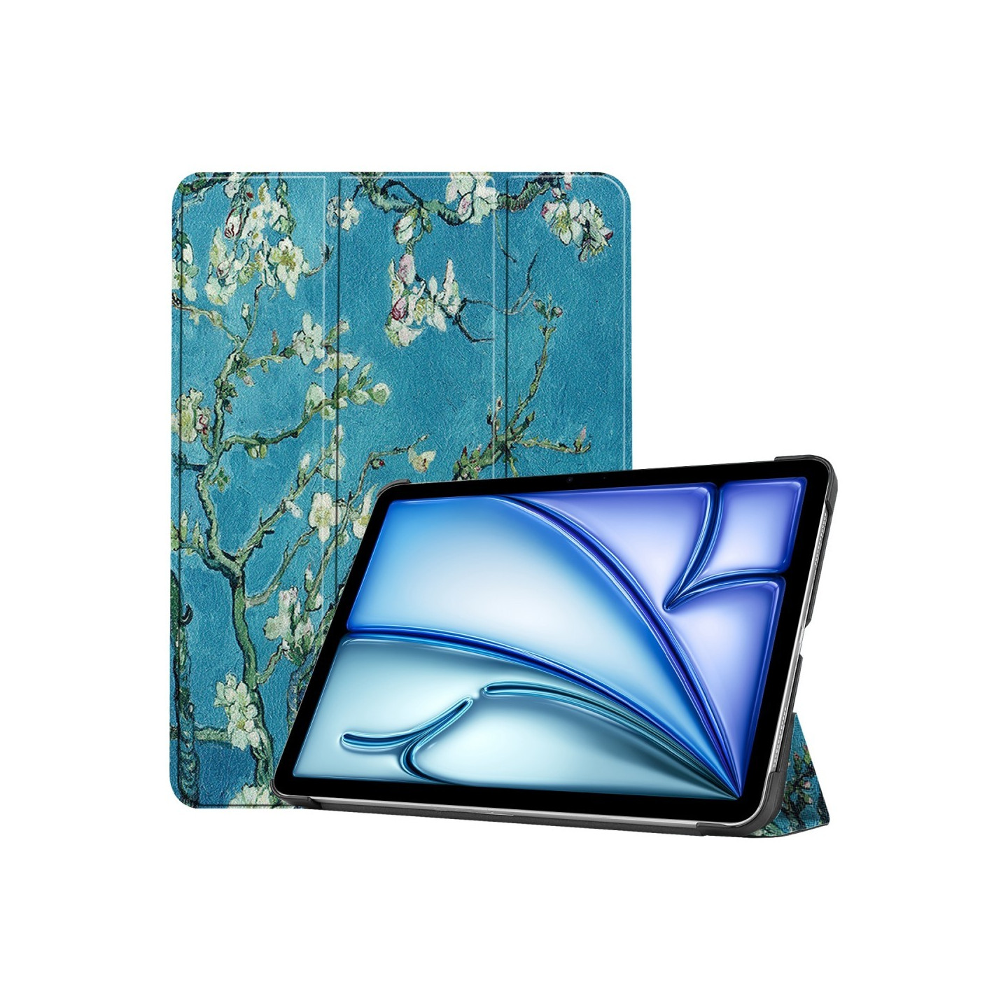 For iPad Air 11 (2024) Case Tri - fold Stand Tablet Cover - Blossom