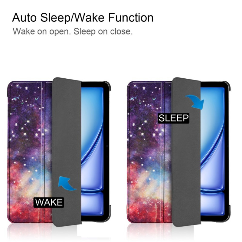 Til iPad Air 11 (2024) Etui Tre - fold Stativ Tablet Cover - Galaxy