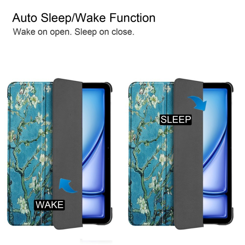 Til iPad Air 11 (2024) Etui Tre - fold Stativ Tablet Cover - Blossom