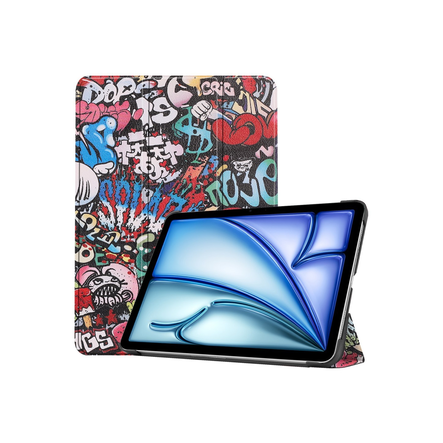 Til iPad Air 11 (2024) Trippeldeksel med smal passform - Graffiti