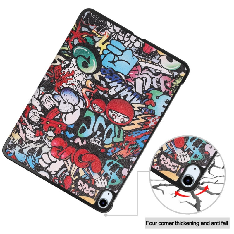 Til iPad Air 11 (2024) Etui Tre - fold Stativ Tablet Cover - Graffiti