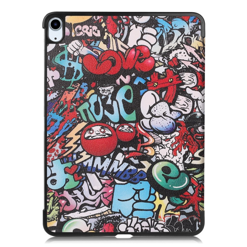 For iPad Air 11 (2024) Case Tri - fold Stand Tablet Cover - Graffiti