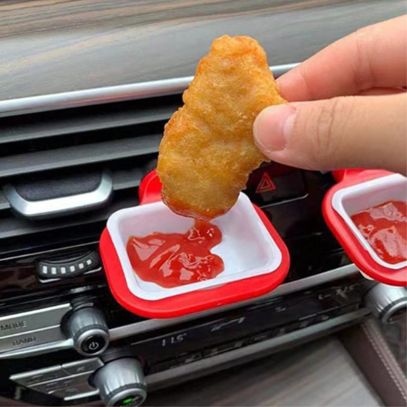 Car Sauce Holder Air Vent Sauce Holder Removable Dipping Sauces Container Musta