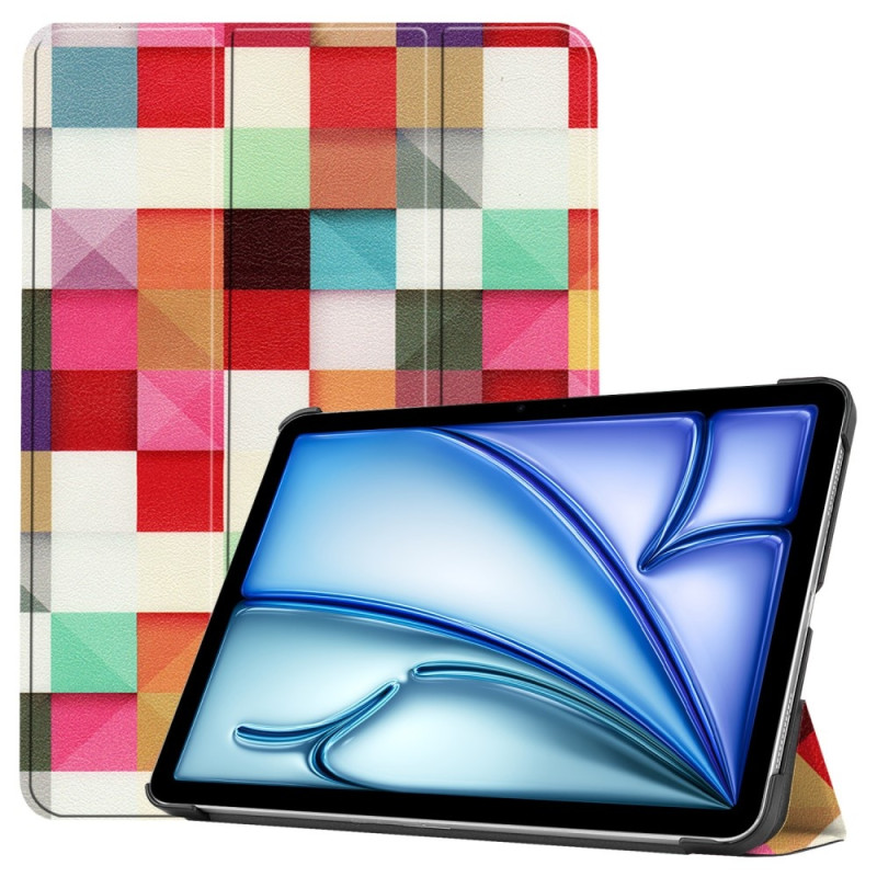 Til iPad Air 11 (2024) Etui Tre - fold Stativ Tablet Cover - Triangle Grid
