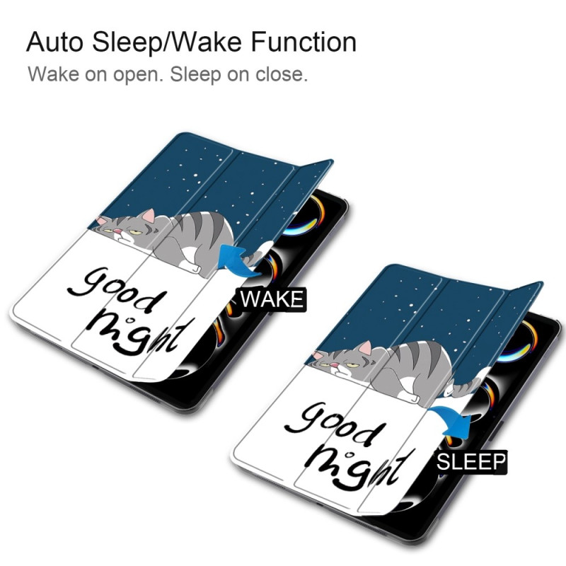 For iPad Pro 11 (2024) Case Tri - fold Stand Tablet Cover - Cat