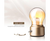 Retro glödlampa för sängbord LED-lampa Uppladdningsbar