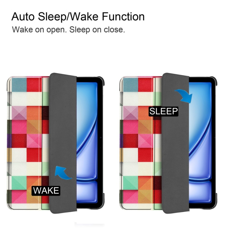 Til iPad Air 11 (2024) Etui Tre - fold Stativ Tablet Cover - Triangle Grid