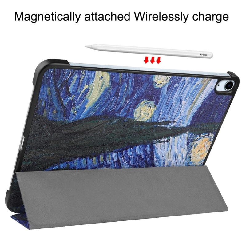 For iPad Air 11 (2024) Case Tri - fold Stand Tablet Cover - Painting