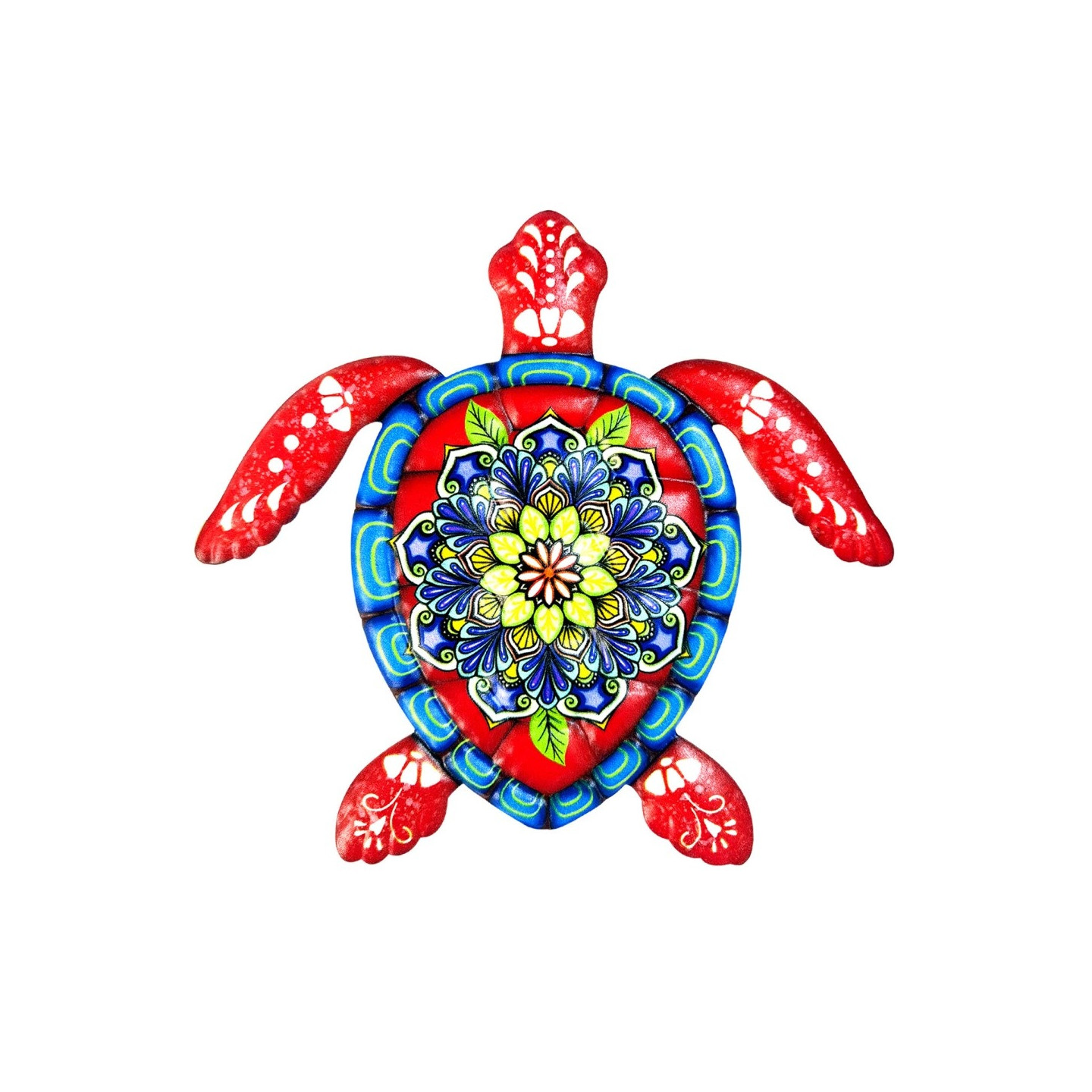 Turtle Iron Veggklistremerke Hagepynt 21,5x20cm - Rød