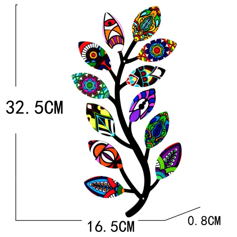 Blomsterblomster Veggdekal Hagepynt 32,5x16,5x0.8cm