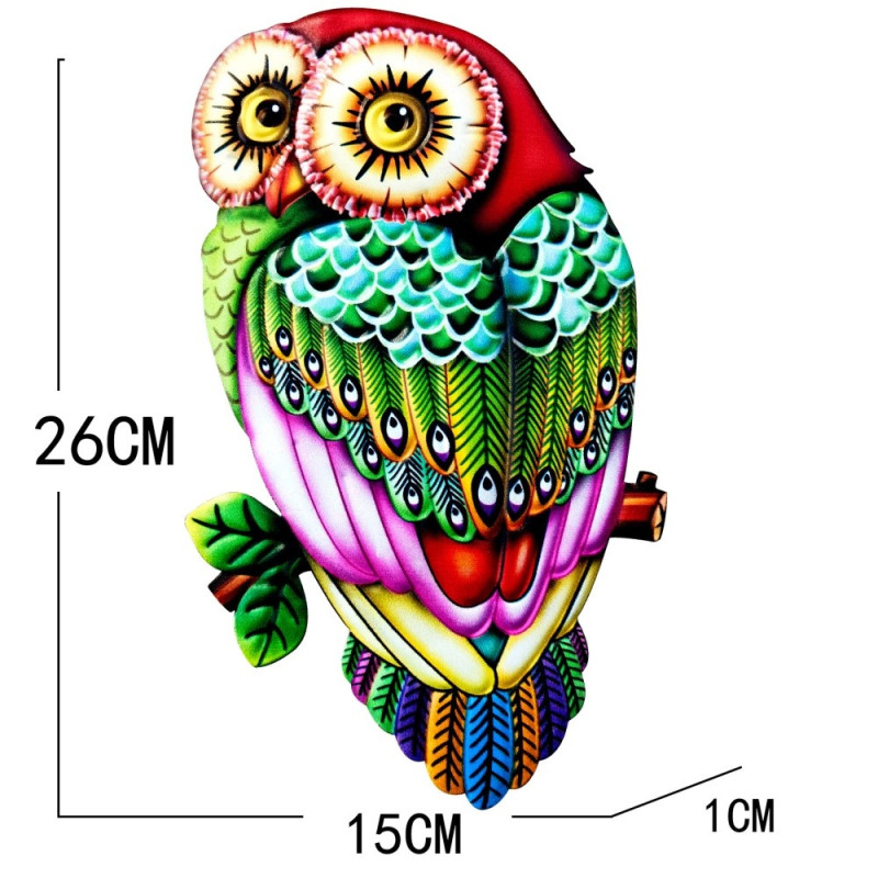 Owl Wall Decal Garden Ornament 26x15x1cm - 4