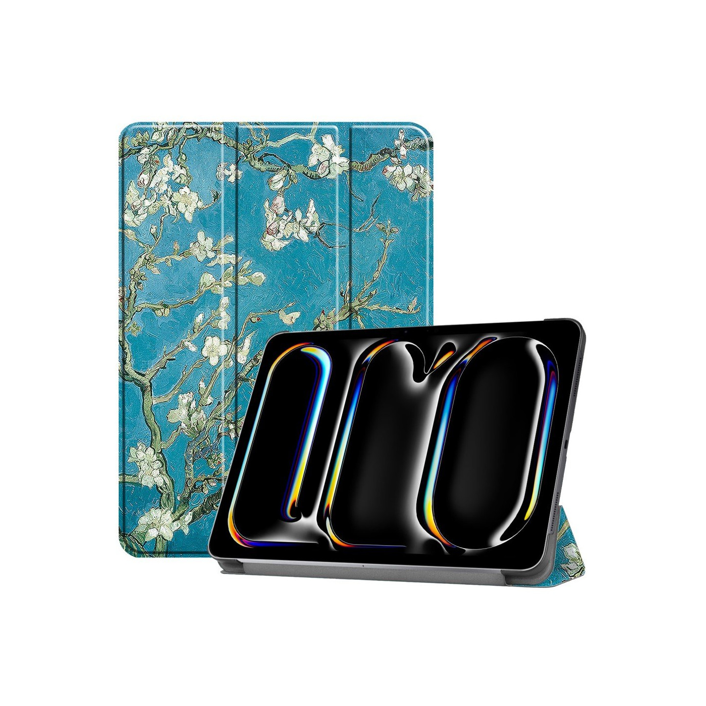 Til iPad Pro 11 (2024) Etui Tre - fold Stativ Tablet Cover - Blossom