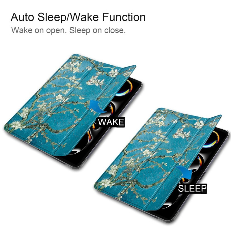 iPad Pro 11 (2024) Kotelo Auto Herää / Nuku Kolminkertainen Taittojalusta Tabletin Suoja - Blossom