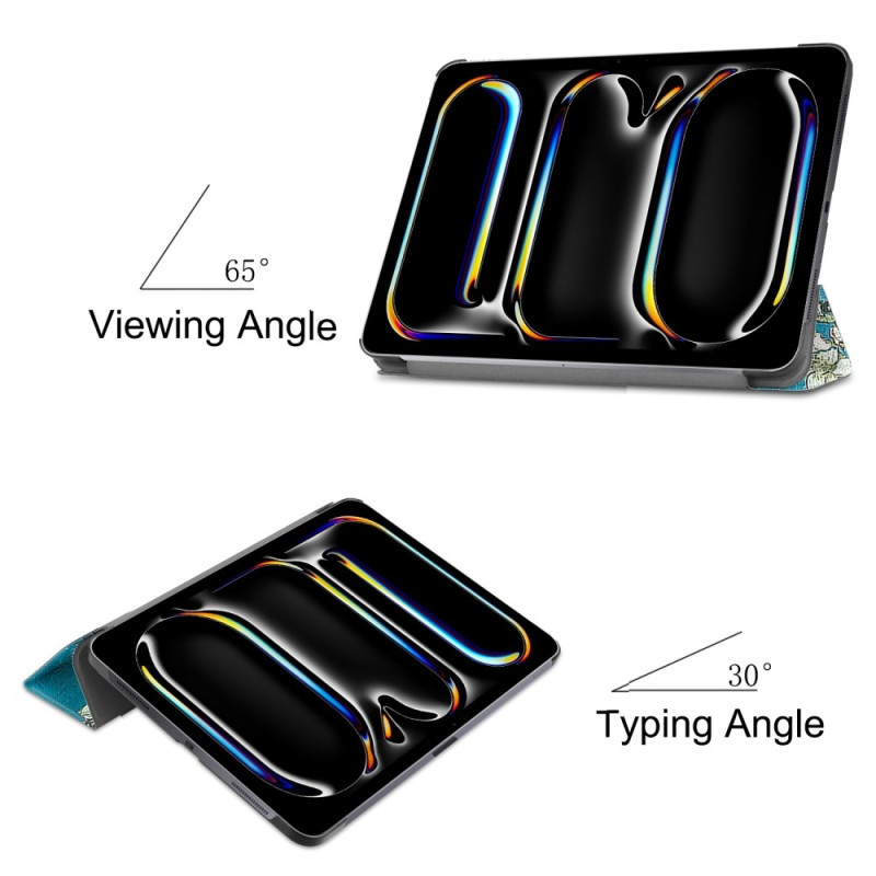 Til iPad Pro 11 (2024) Etui Tre - fold Stativ Tablet Cover - Blossom