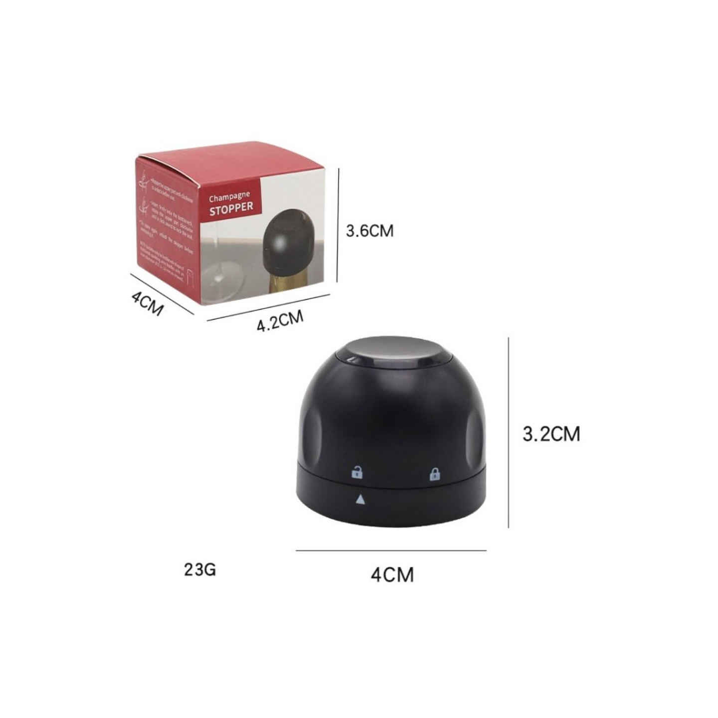 Champagne Saver Frisk opbevaring Lækagesikker flaskeforseglingshætteprop