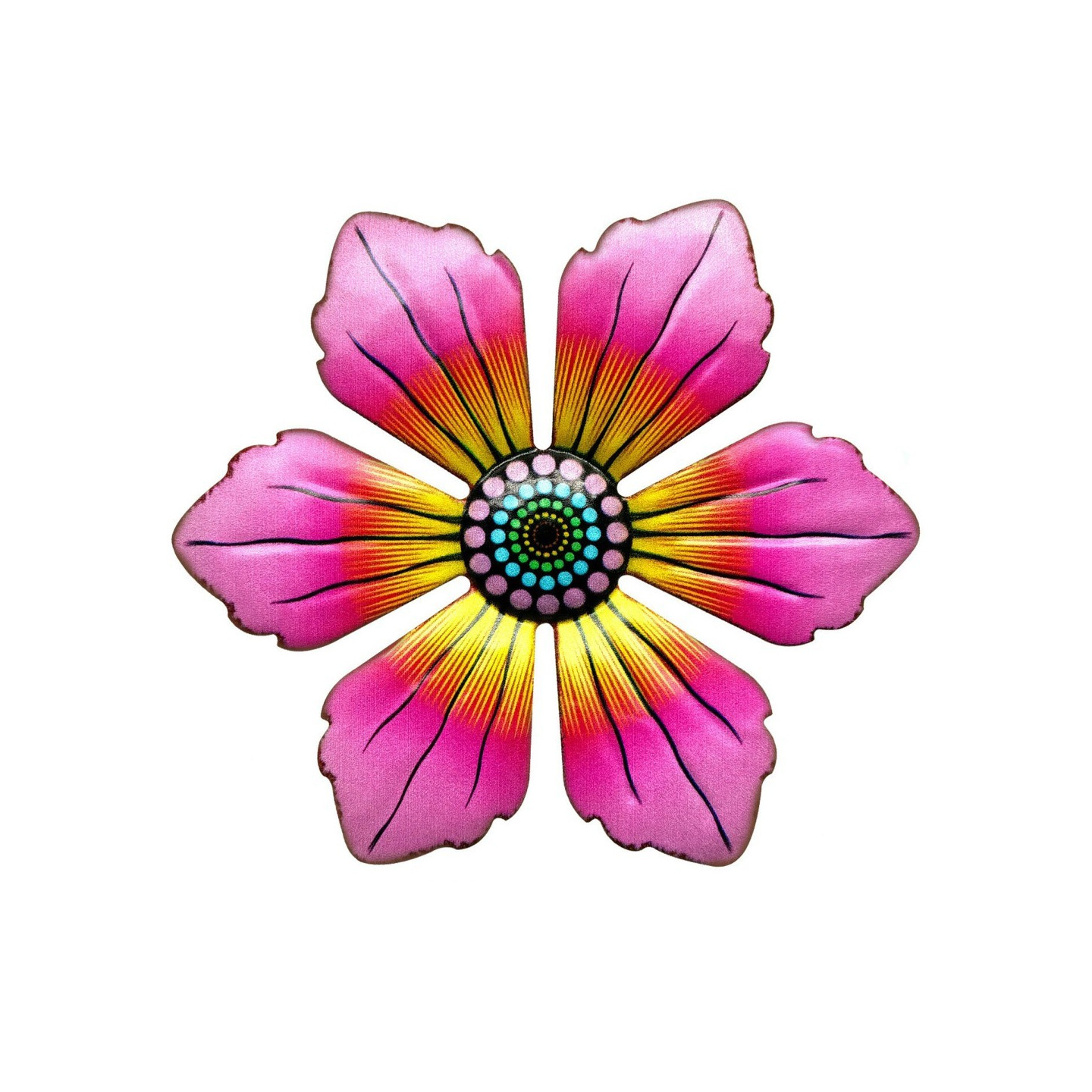 Blomst Metall Veggklistremerke Hagepynt 15x15x0,8cm - Rød