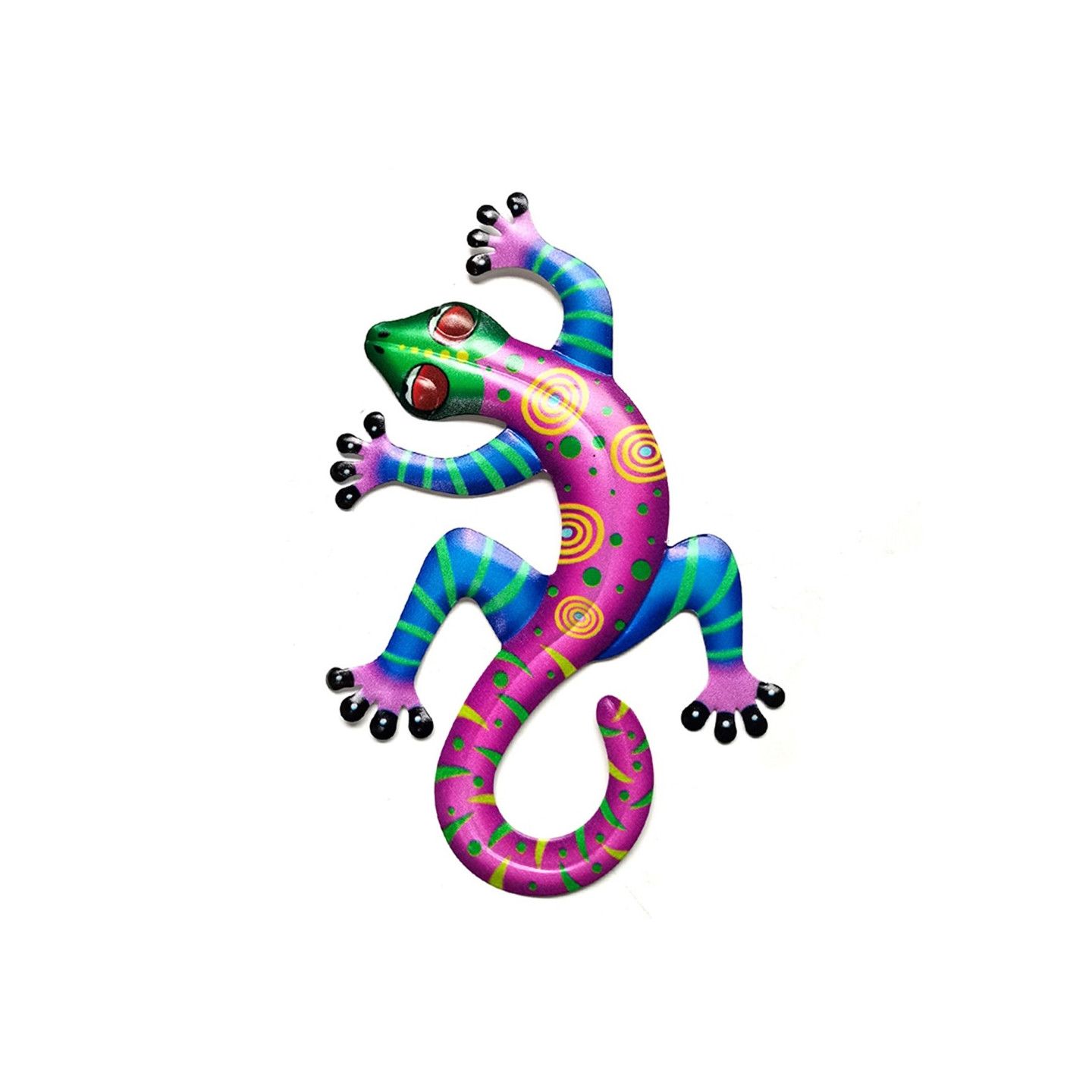 Gecko Lizard Wall Decal Garden Ornament 14x21.8x0.8cm - Pink