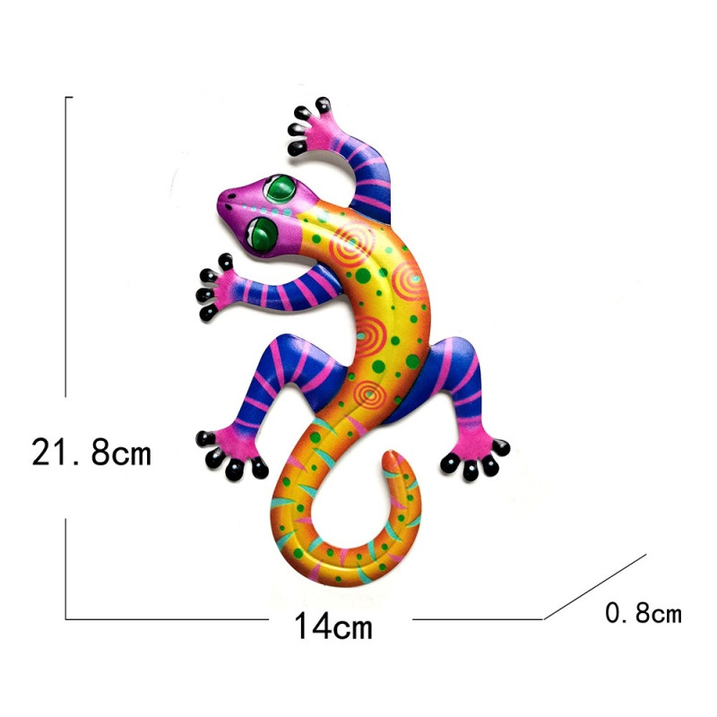 Gecko Lizard Wall Decal Garden Ornament 14x21.8x0.8cm - Yellow