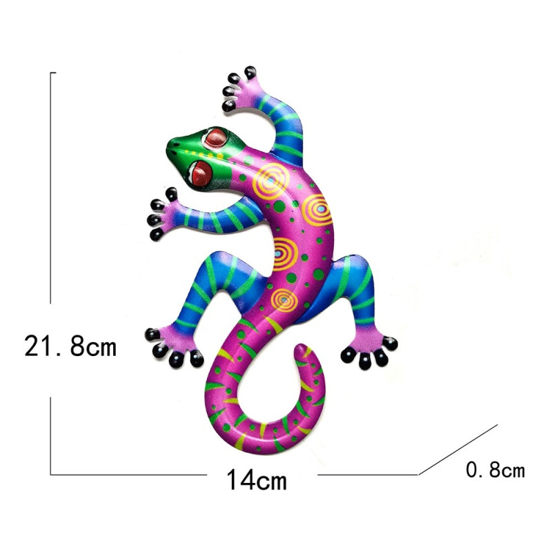 Gecko Lizard Wall Decal Garden Ornament 14x21.8x0.8cm - Pink