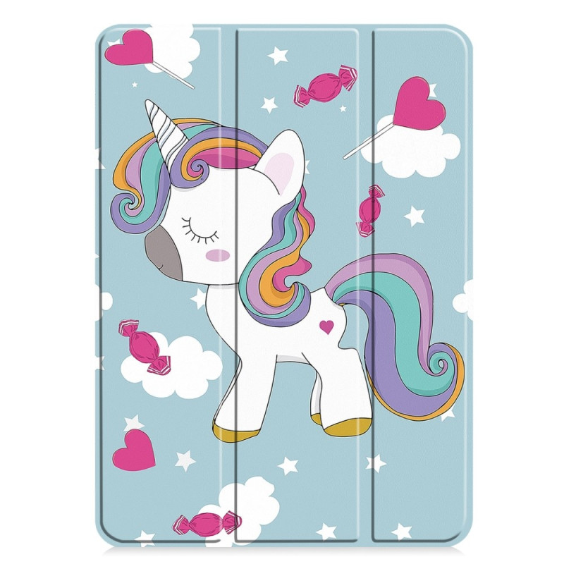 Til iPad Pro 11 (2024) Etui Tre - fold Stativ Tablet Cover - Unicorn