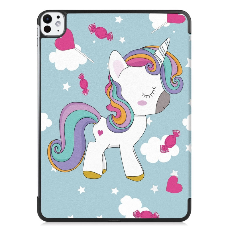 For iPad Pro 11 (2024) Case Tri - fold Stand Tablet Cover - Unicorn