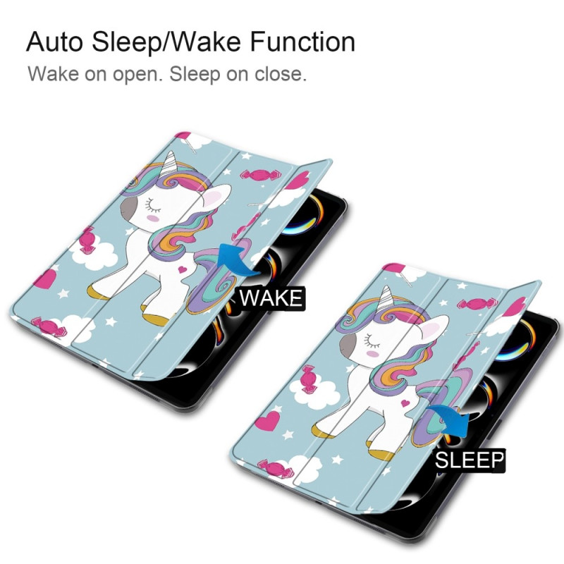 For iPad Pro 11 (2024) Case Tri - fold Stand Tablet Cover - Unicorn