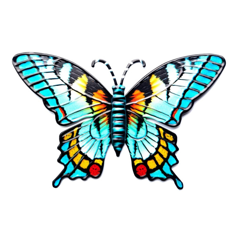 Butterfly Wall Decal Garden Ornament 18.5x0.3x12cm - Blue