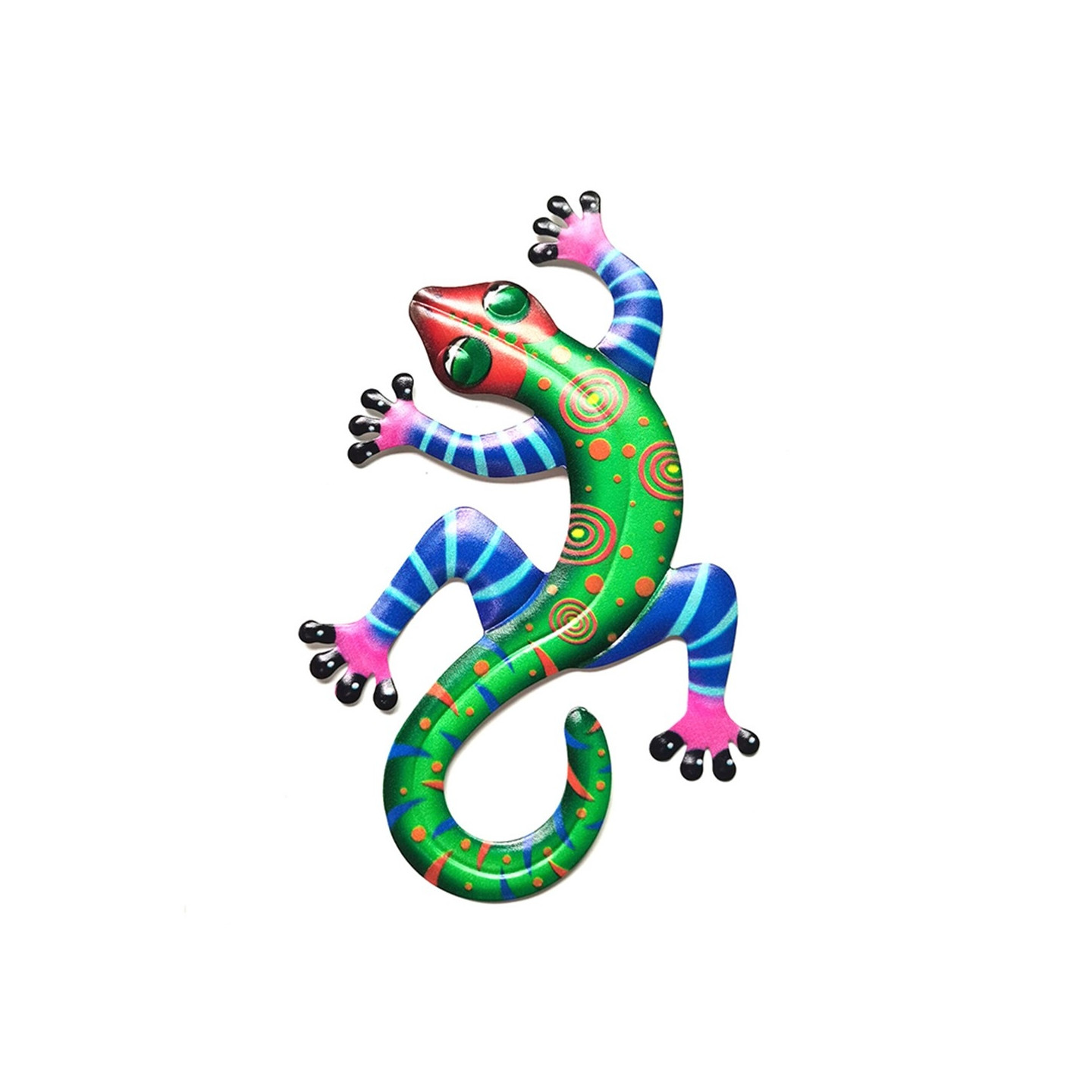 Gecko Lizard Wall Decal Garden Ornament 14x21.8x0.8cm - Green