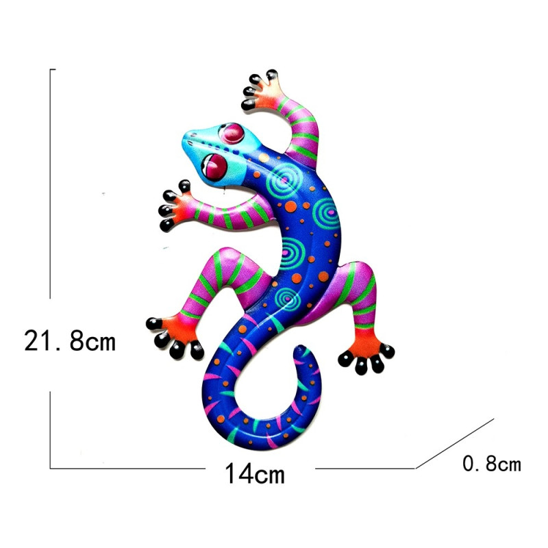 Gecko Lizard Wall Decal Garden Ornament 14x21.8x0.8cm - Blue