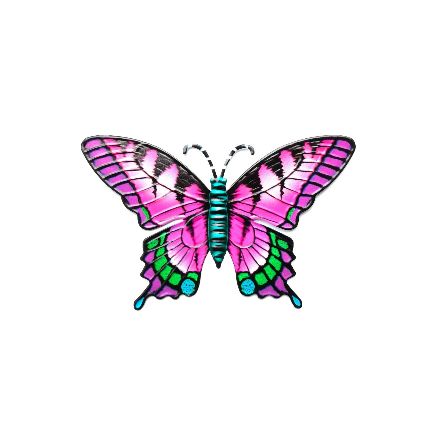 Perhonen seinätarra puutarhakoriste 18,5x0,3x12cm - Violetti