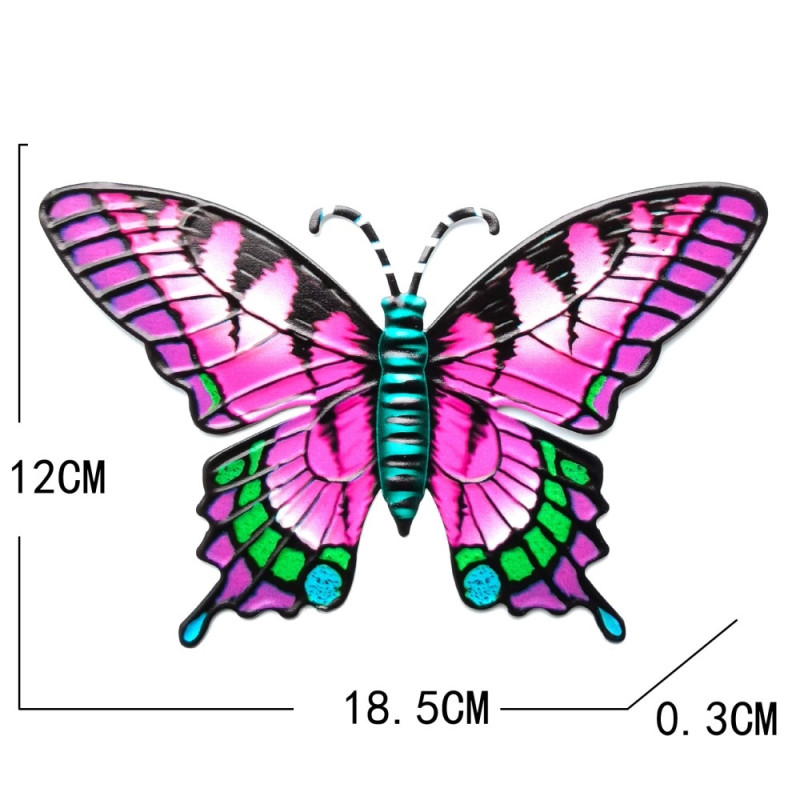 Butterfly Wall Decal Garden Ornament 18.5x0.3x12cm - Purple