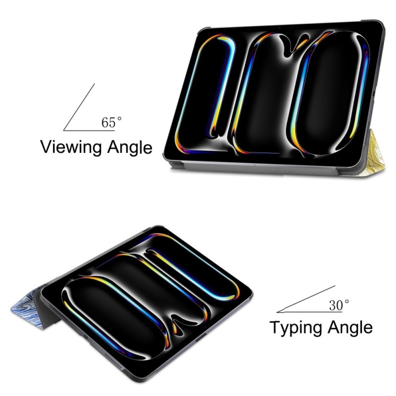 iPad Pro 11 (2024) Kotelo Auto Herää / Nuku Kolminkertainen Taittojalusta Tabletin Suoja - Painting