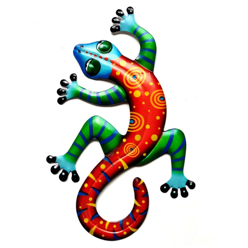 Gecko Lizard Wall Decal Garden Ornament 14x21.8x0.8cm - Red