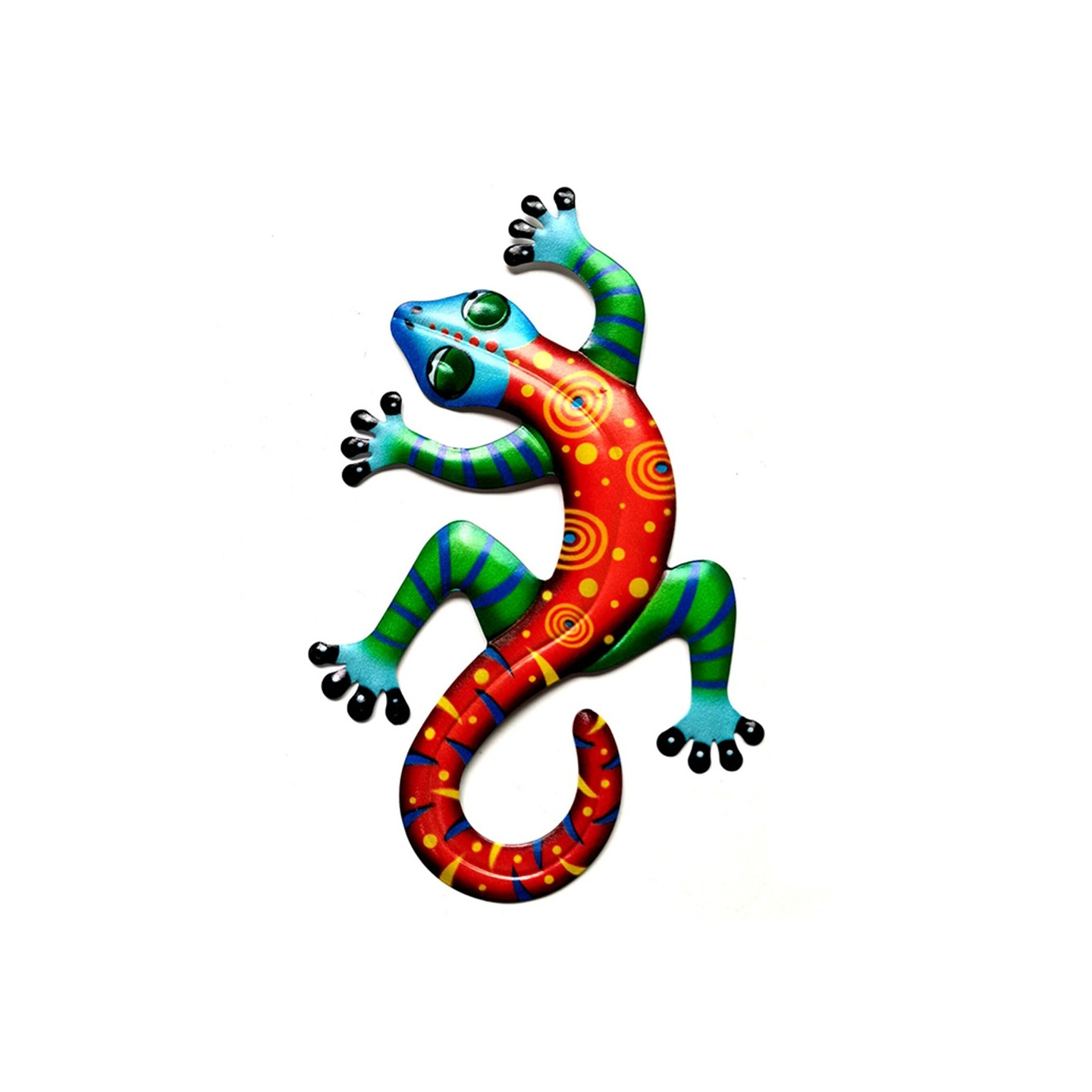 Gecko Lizard Vægskilt Have Ornament 14x21,8x0,8cm - Rød