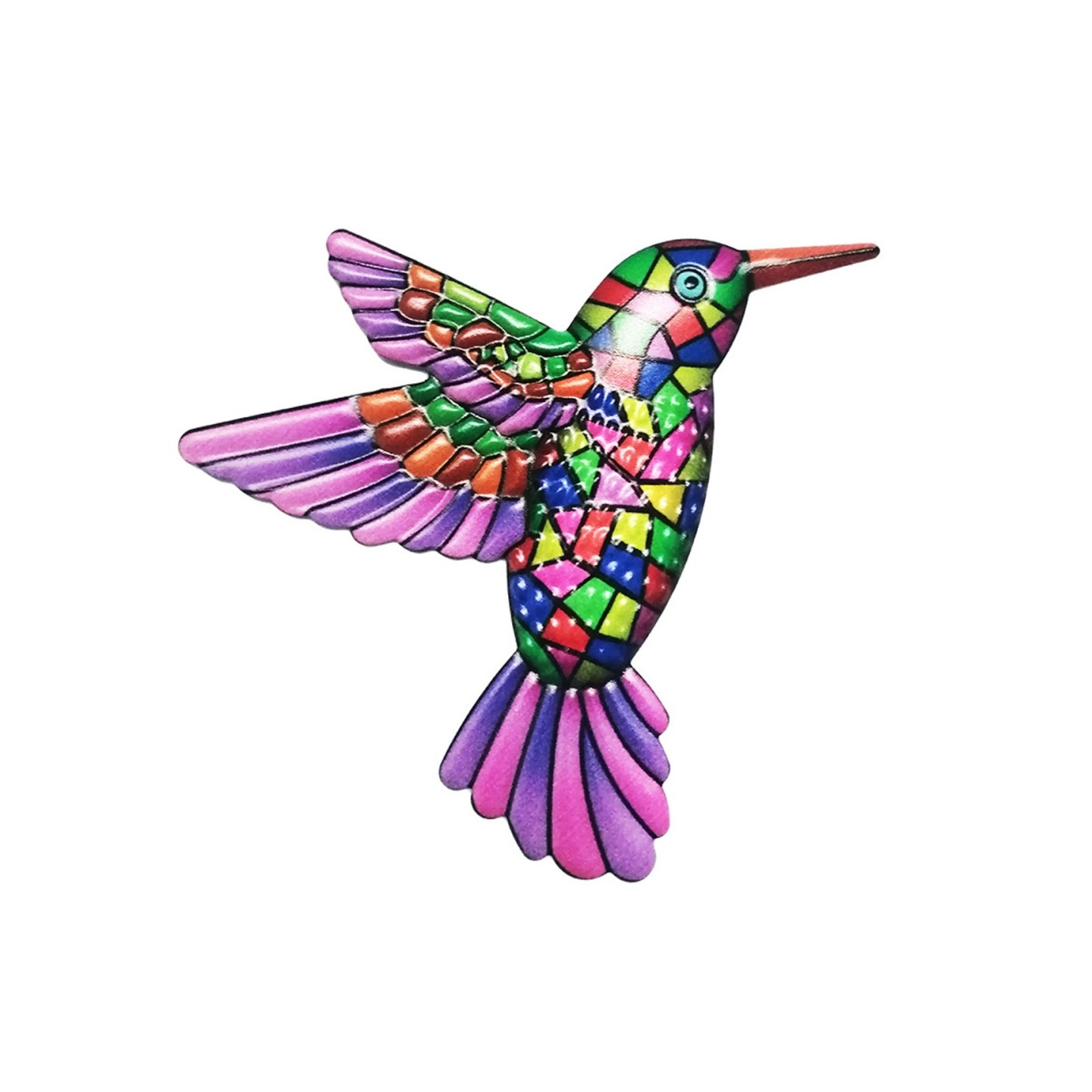 Bird Hummingbird Wall Decal Garden Ornament 12x13.5cm - Purple