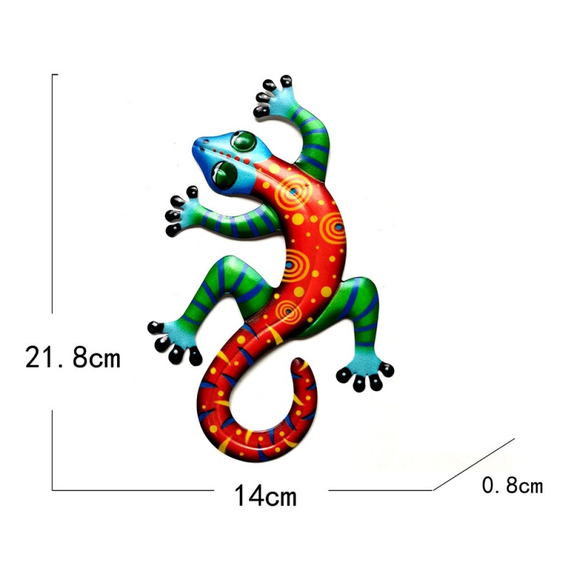 Gecko Lizard Wall Decal Garden Ornament 14x21.8x0.8cm - Red
