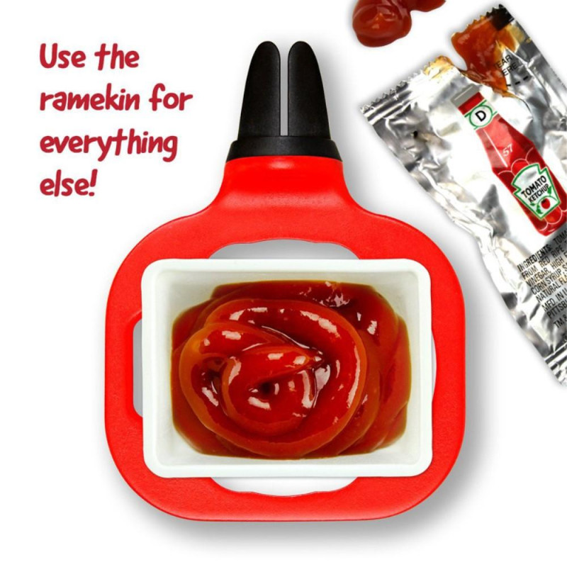 Car Sauce Holder Air Vent Sauce Holder Removable Dipping Sauces Container - Red