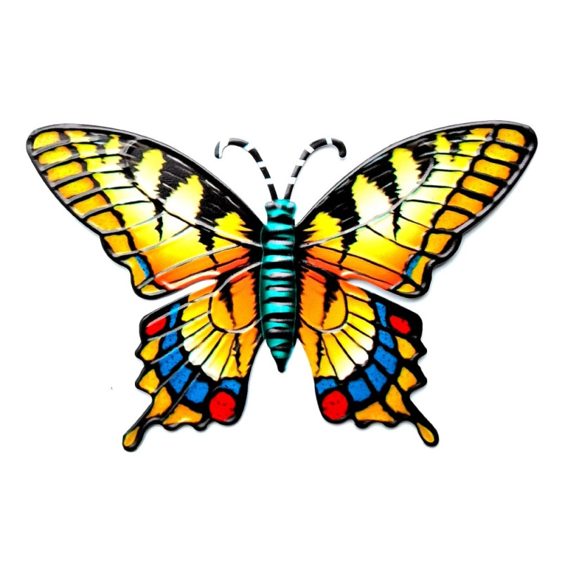 Butterfly Vægskilt Have Ornament 18,5x0,3x12cm - Gul