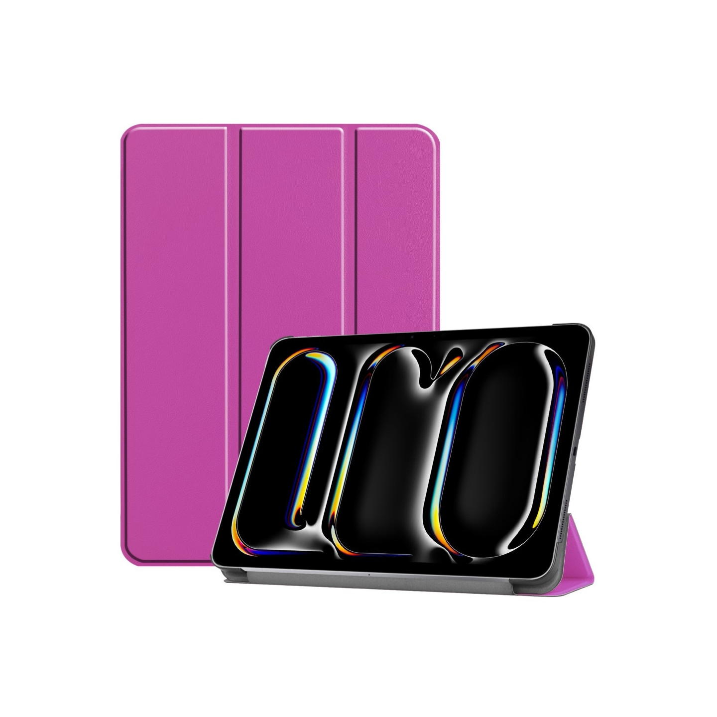 For iPad Pro 11 (2024) Case Tri - fold Stand Tablet Cover - Purple