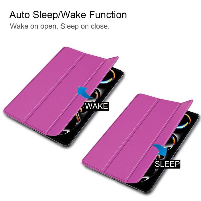For iPad Pro 11 (2024) Case Tri - fold Stand Tablet Cover - Purple