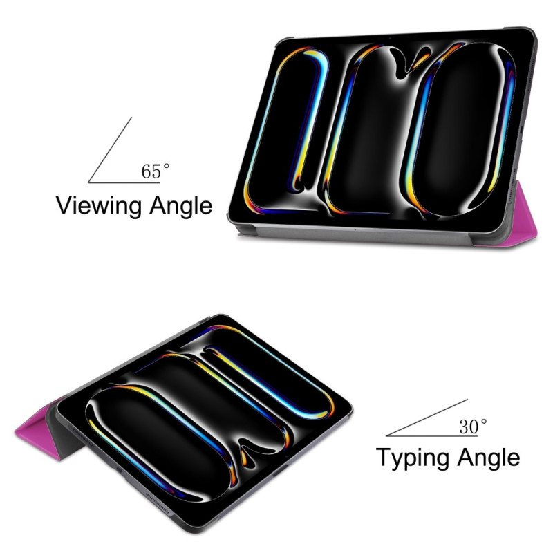 Til iPad Pro 11 (2024) Etui Tre - fold Stativ Tablet Cover - Lilla